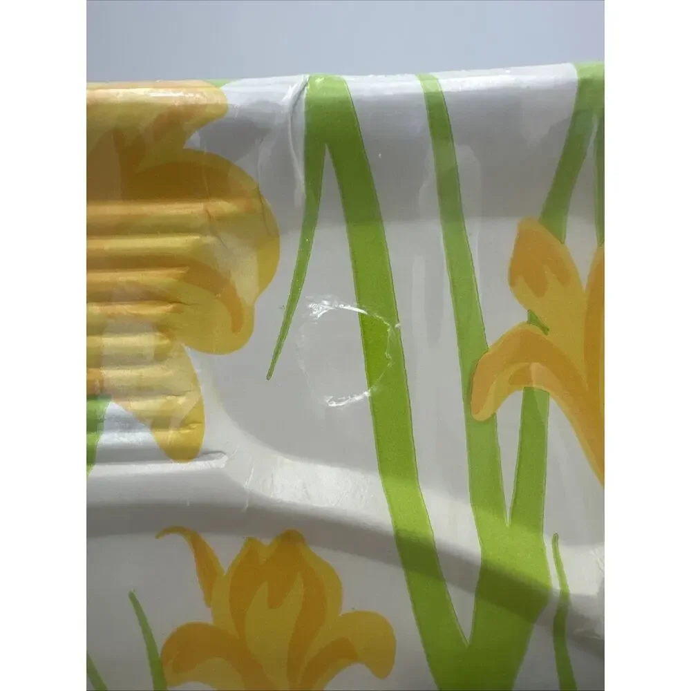 Vtg 60s St Regis MOD Divided TV Paper Plates Flower Power Daffodils